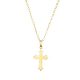 14K Yellow Cross 15" Necklace