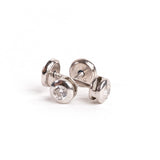 Bezel Set Stud Earrings White Gold