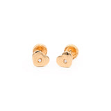 Gold Heart CZ Stud Earrings